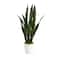 2ft. UV Resistant Artificial Snake Plant in White Decorative Planter
